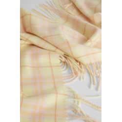 check cashmere fringed scarf