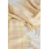 check cashmere fringed scarf