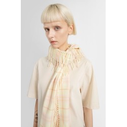 check cashmere fringed scarf