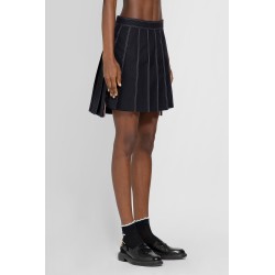 dropped back pleated mini skirt