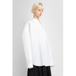 oversized logo pocket shirt in cotton poplin