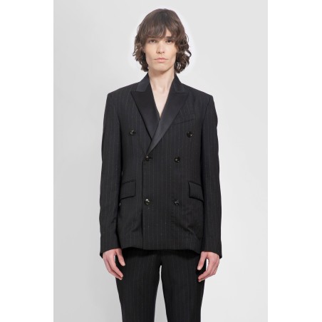 double-breasted pinstripe blazer