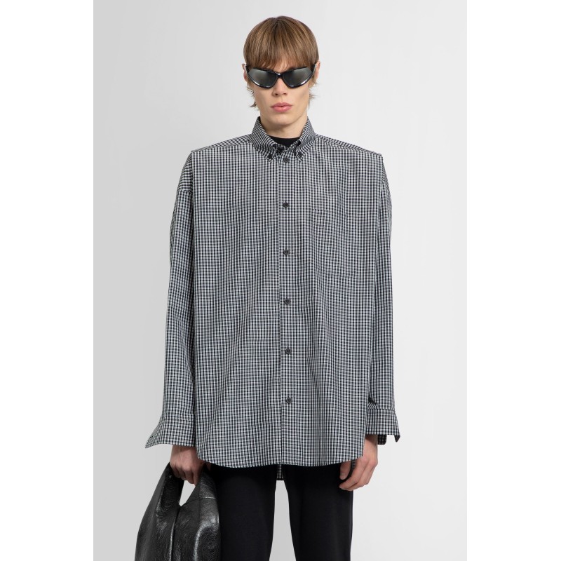 check with logo print oversized shirt