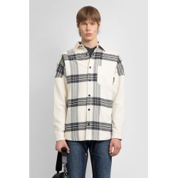 back logo check overshirt