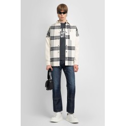 back logo check overshirt