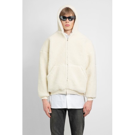 fake shearling zipup hoodie