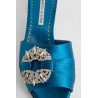 prina satin jewel buckle mules