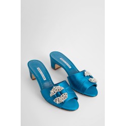 prina satin jewel buckle mules