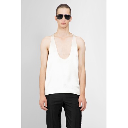 tank top in silk satin crepe