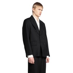 unconstructed double-breasted blazer