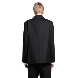 unconstructed double-breasted blazer