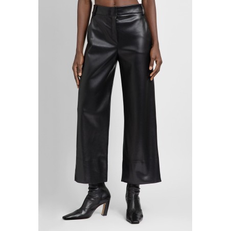 coated fabric slim trousers