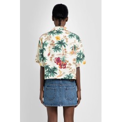 hawaii print cropped shirt