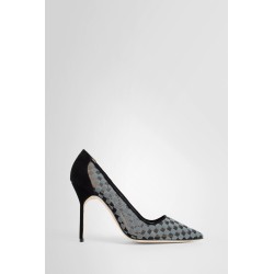 mesh checkered pumps