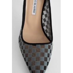 mesh checkered pumps