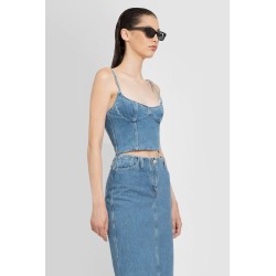 double stitched denim corset top