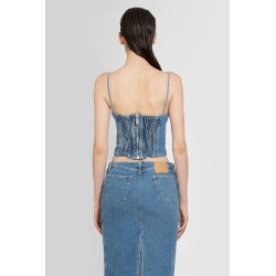 double stitched denim corset top