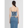 double stitched denim corset top