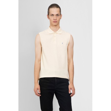 sleeveless cassandre polo shirt in cotton piqué