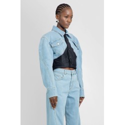 cropped spliced denim jacket