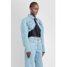 cropped spliced denim jacket