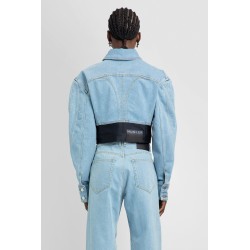 cropped spliced denim jacket