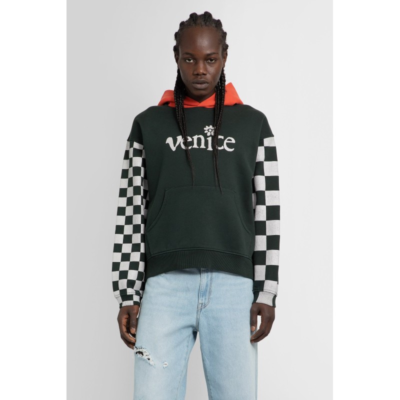 venice checker sleeve hoodie