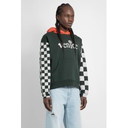 venice checker sleeve hoodie