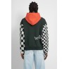 venice checker sleeve hoodie