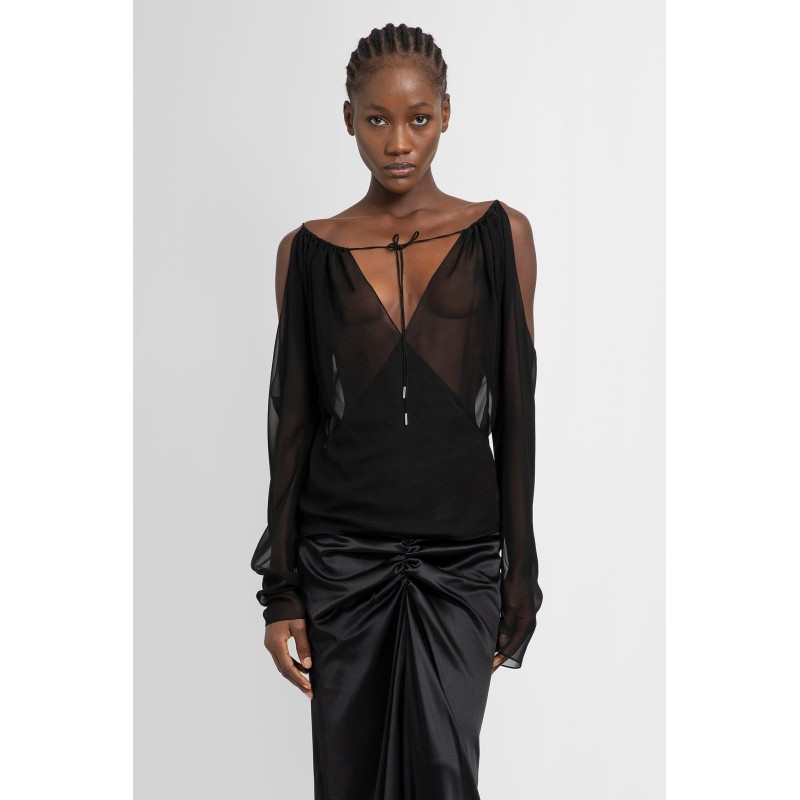 draped georgette halterneck top