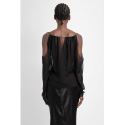 draped georgette halterneck top