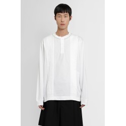 double-pleated henley t-shirt