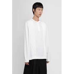 double-pleated henley t-shirt