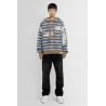 logo staggered striped hoodie