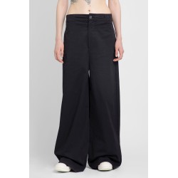 stretch cotton wide leg trousers