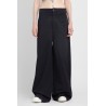 stretch cotton wide leg trousers