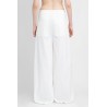 stretch cotton canvas wide leg trousers