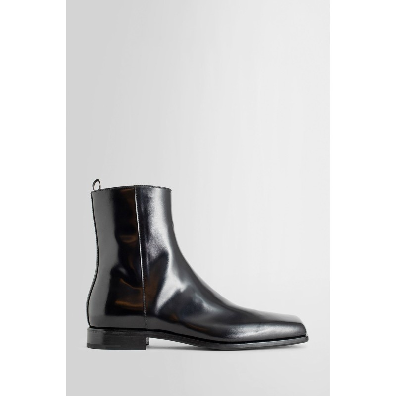 brushed leather chelsea boots