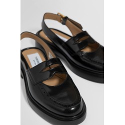 cut-out slingback penny loafers