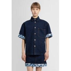 heavyweight denim short sleeve shirt