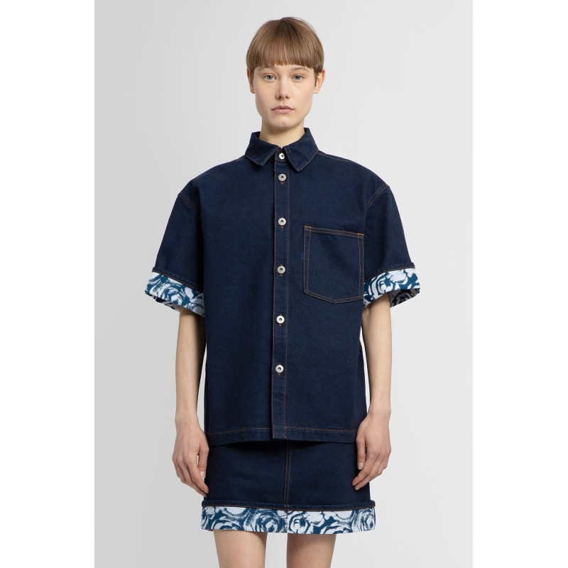 heavyweight denim short sleeve shirt