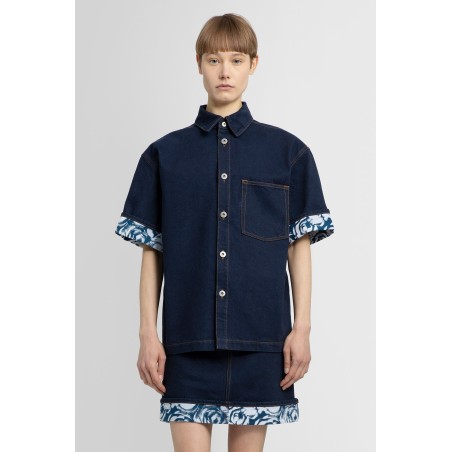 heavyweight denim short sleeve shirt