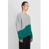 two-tone cable knit sweater in wool