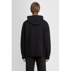 buckle collar knit hoodie