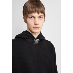 buckle collar knit hoodie