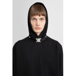 buckle collar knit hoodie