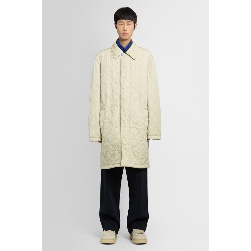 mid-length quilted nylon car coat