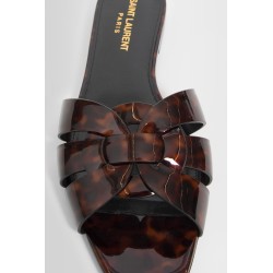 tribute slides in tortoiseshell patent leather