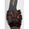 tribute slides in tortoiseshell patent leather