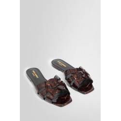 tribute slides in tortoiseshell patent leather